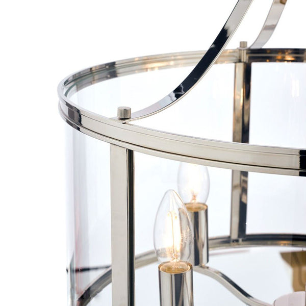 Laura Ashley Harrington 5-Light Pendant Polished Nickel Glass LA3732127-Q