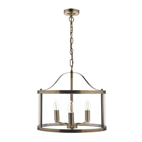 Laura Ashley Harrington 3 Light Pendant Antique Brass LA3734640-Q
