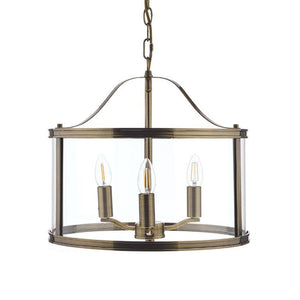Laura Ashley Harrington 3 Light Pendant Antique Brass LA3734640-Q