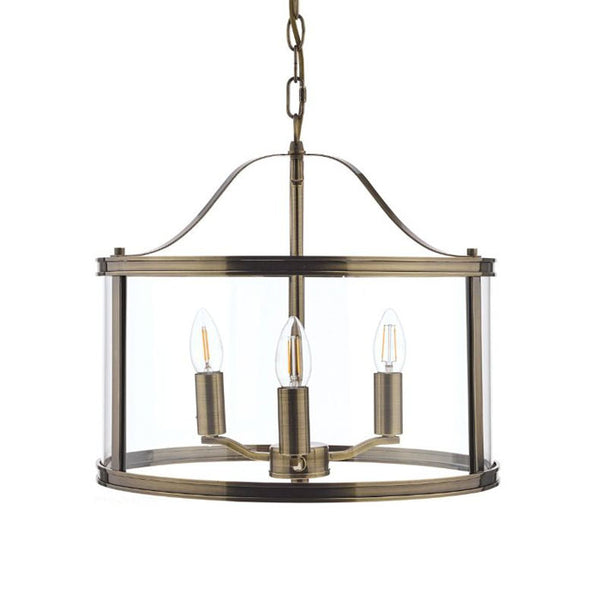 Laura Ashley Harrington 3 Light Pendant Antique Brass LA3734640-Q