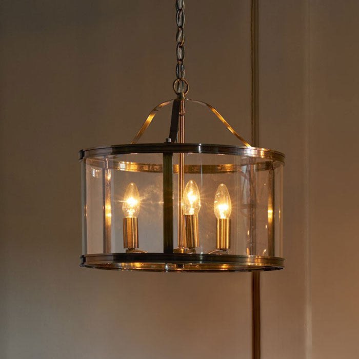 Laura Ashley Harrington 3 Light Pendant Antique Brass LA3734640-Q