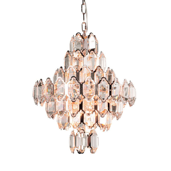 Laura Ashley Windsor 8 Light Art Deco Rose Gold & Crystal Ceiling Light LA3734679-Q