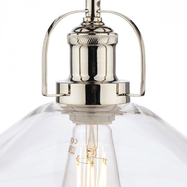 Laura Ashley Rye Clear Glass Ceiling Pendant Light in Polished Nickel LA3734719-Q