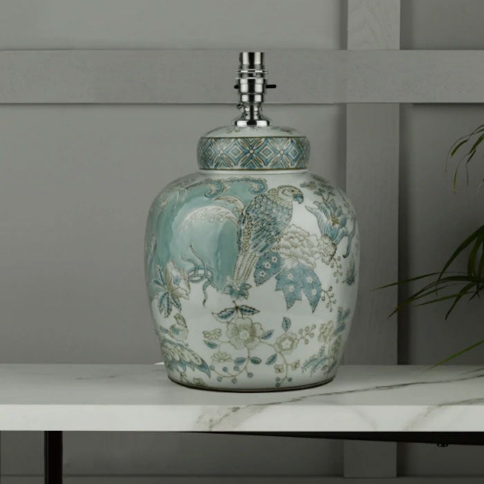Laura Ashley Elizabeth Ceramic Table Lamp Base Only with Bird Print Design