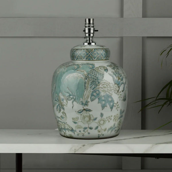 Laura Ashley Elizabeth Ceramic Table Lamp Base Only with Bird Print Design