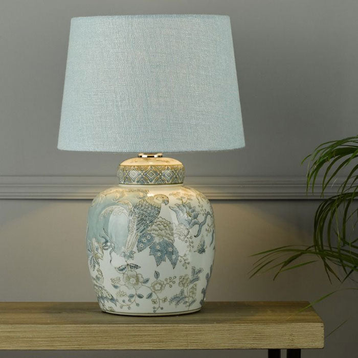 Laura Ashley Elizabeth Ceramic Table Lamp Base Only with Bird Print Design