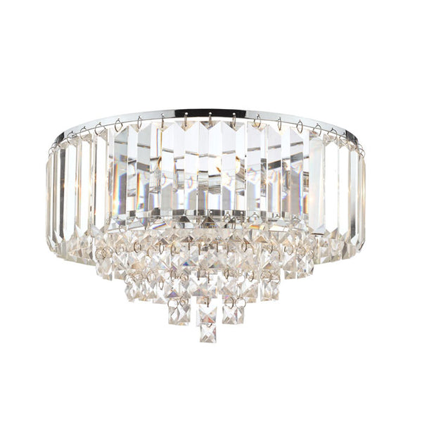 Laura Ashley Vienna 3 Light Flush Crystal and Polished Chrome LA3756045-Q