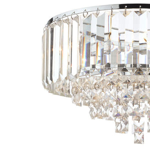 Laura Ashley Vienna 3 Light Flush Crystal and Polished Chrome LA3756045-Q