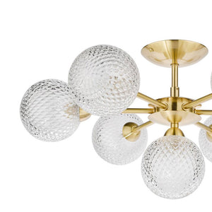 Laura Ashley Atherton 7-Light Semi Flush Satin Brass Glass Fitting LA3756055-Q