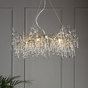 Laura Ashley Willow 5-Light Pendant Satin Champagne Crystal LA3756144-Q