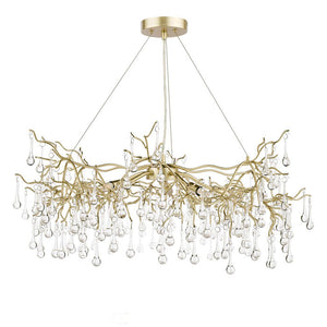 Laura Ashley Willow 5-Light Pendant Satin Champagne Crystal LA3756144-Q