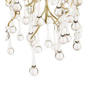Laura Ashley Willow 3 Light Semi Flush Satin Champagne with Crystal Raindrops LA3756150-Q