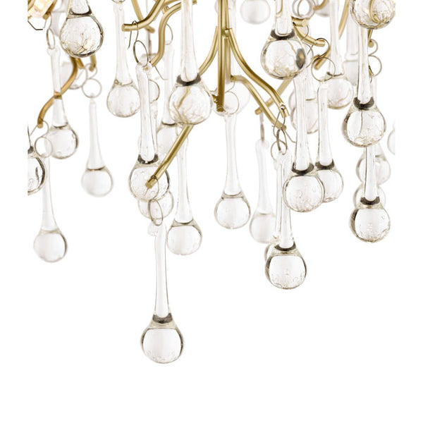 Laura Ashley Willow 3 Light Semi Flush Satin Champagne with Crystal Raindrops LA3756150-Q
