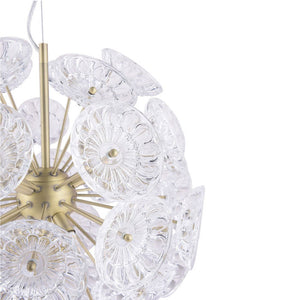 Laura Ashley Elwick 6 Light Pendant Matt Brass & Crystal LA3756208-Q