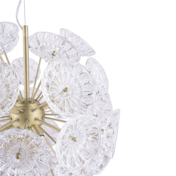 Laura Ashley Elwick 6 Light Pendant Matt Brass & Crystal LA3756208-Q