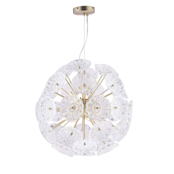 Laura Ashley Elwick 6 Light Pendant Matt Brass & Crystal LA3756208-Q