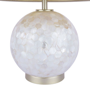 Laura Ashley Mathern Cream Shell Table Lamp In Champagne Finish With Ivory Silk Shade LA3756214-Q
