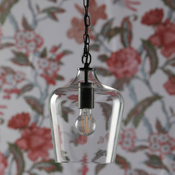 Laura Ashley Ockley Bottle Ceiling Pendant Light In Matt Black Finish LA3756227-Q