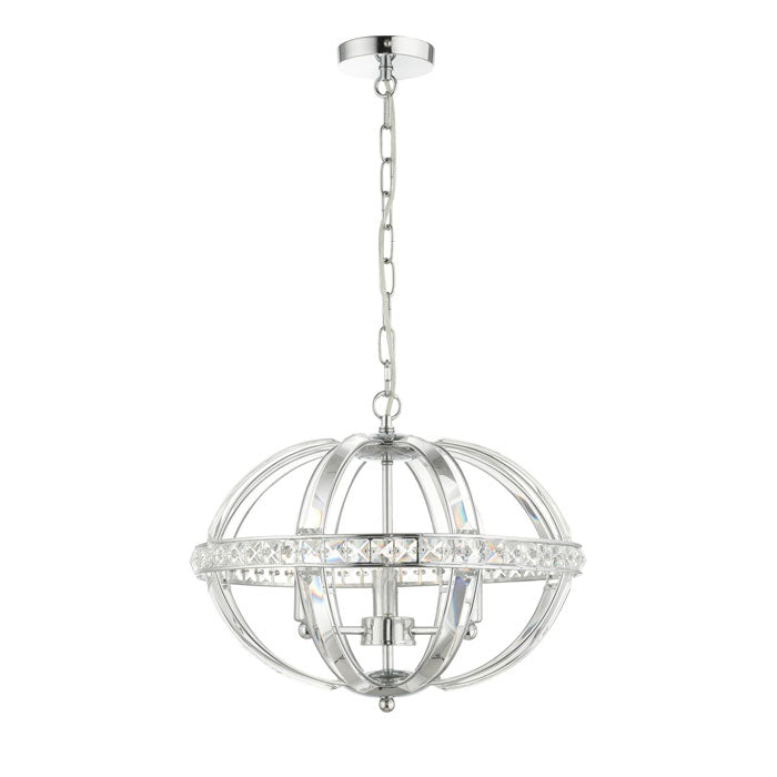 3-Light Oval Pendant in Polished Chrome