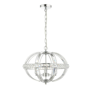 3-Light Oval Pendant in Polished Chrome