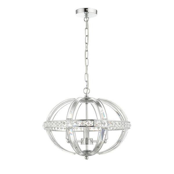 3-Light Oval Pendant in Polished Chrome
