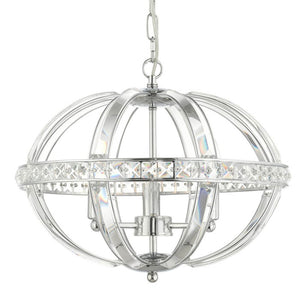 3-Light Oval Pendant in Polished Chrome