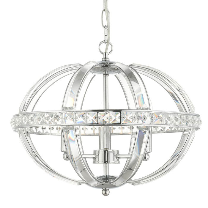 3-Light Oval Pendant in Polished Chrome