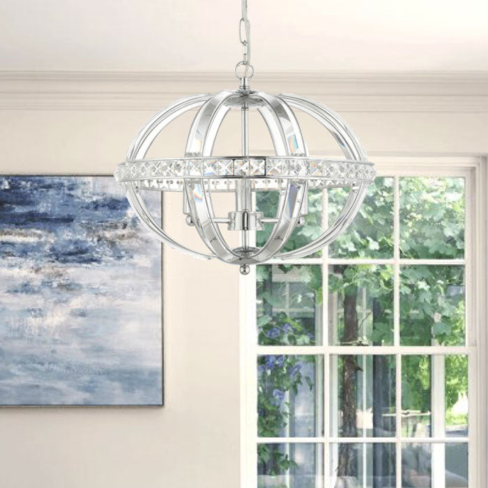 3-Light Oval Pendant in Polished Chrome