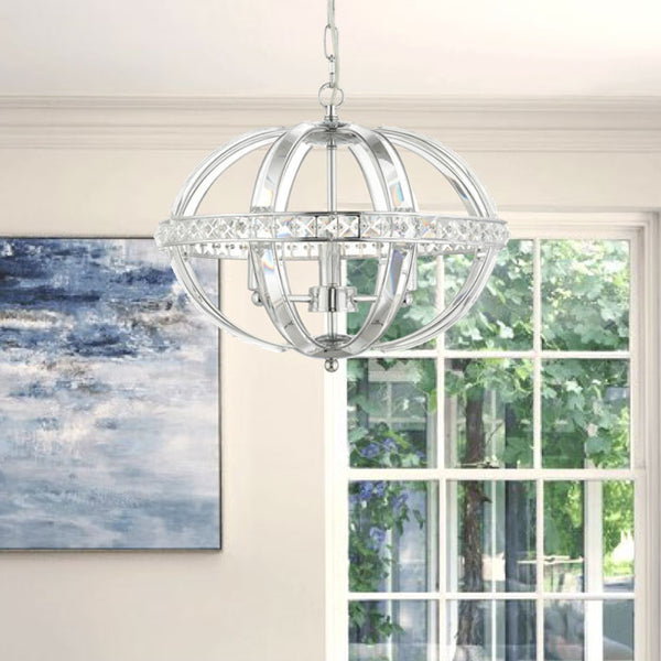 3-Light Oval Pendant in Polished Chrome