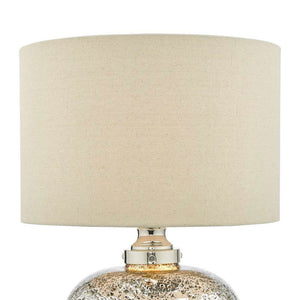 Lava Effect Table Lamp with Natural Linen Shade
