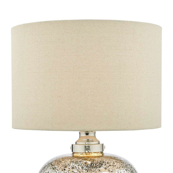 Lava Effect Table Lamp with Natural Linen Shade
