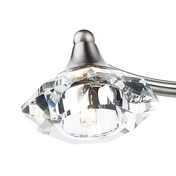 Luther 4 Light Semi Flush Satin Chrome Crystal by Dar LUT0446