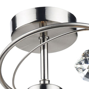 Luther 4 Light Semi Flush Satin Chrome Crystal by Dar LUT0446