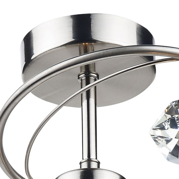 Luther 4 Light Semi Flush Satin Chrome Crystal by Dar LUT0446