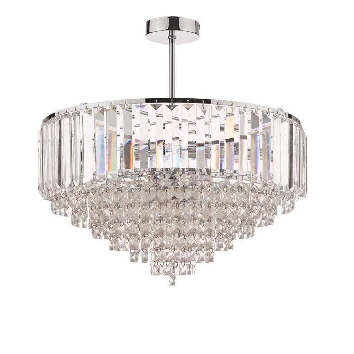Laura Ashley Vienna 5 Light Semi Flush Chandelier in Polished Chrome LA3566049-Q