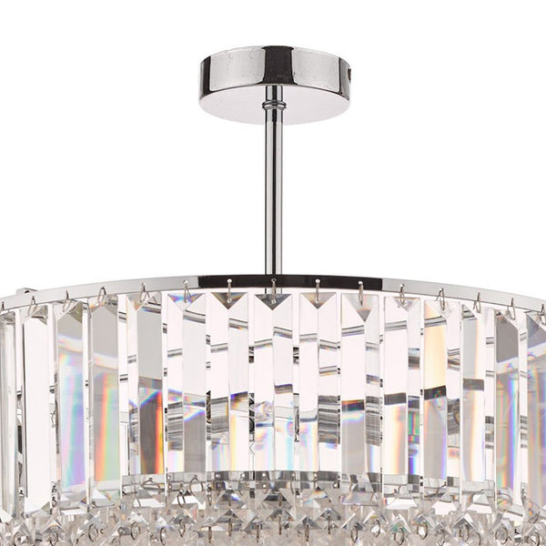 Laura Ashley Vienna 5 Light Semi Flush Chandelier in Polished Chrome LA3566049-Q