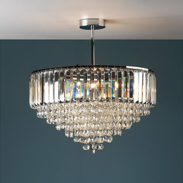 Laura Ashley Vienna 5 Light Semi Flush Chandelier in Polished Chrome LA3566049-Q