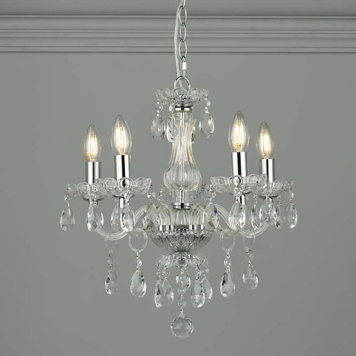 Laura Ashley Harriet 5 Light Crystal & Polished Chrome Chandelier LA3710919-Q