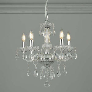 Laura Ashley Harriet 5 Light Crystal & Polished Chrome Chandelier LA3710919-Q