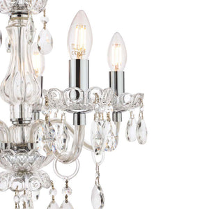 Laura Ashley Harriet 5 Light Crystal & Polished Chrome Chandelier LA3710919-Q