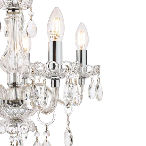 Laura Ashley Harriet 5 Light Crystal & Polished Chrome Chandelier LA3710919-Q