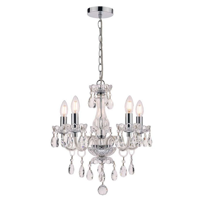 Laura Ashley Harriet 5 Light Crystal & Polished Chrome Chandelier LA3710919-Q