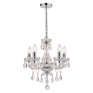 Laura Ashley Harriet 5 Light Crystal & Polished Chrome Chandelier LA3710919-Q