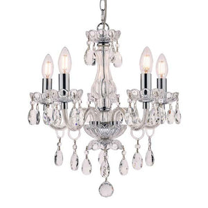 Laura Ashley Harriet 5 Light Crystal & Polished Chrome Chandelier LA3710919-Q
