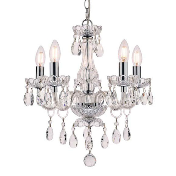 Laura Ashley Harriet 5 Light Crystal & Polished Chrome Chandelier LA3710919-Q