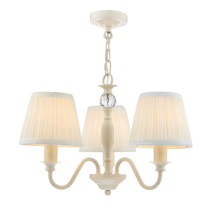Laura Ashley Ellis 3-Light Pendant Ivory with Shades