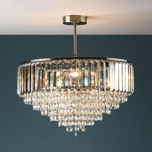 Laura Ashley Vienna 5-Light Semi Flush Crystal & Antique Brass LA3637913-Q