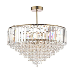 Laura Ashley Vienna 5-Light Semi Flush Crystal & Antique Brass LA3637913-Q