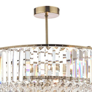 Laura Ashley Vienna 5-Light Semi Flush Crystal & Antique Brass LA3637913-Q
