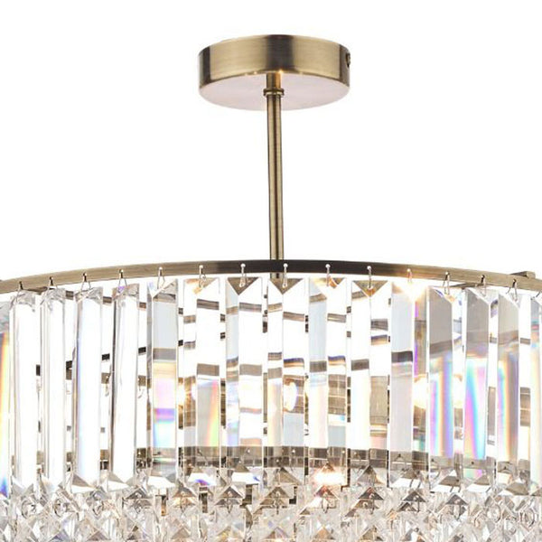 Laura Ashley Vienna 5-Light Semi Flush Crystal & Antique Brass LA3637913-Q